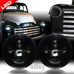 LED Headlights Headlamps Black for Chevy Truck 1947-1957 and 1962-1972