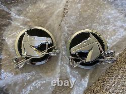 NOS 1966 Ford Country Squire Station Wagon Front Fender Emblem Pair