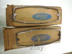 NOS 1966 Ford Country Squire Station Wagon Tail Lamp Bezels C6AZ-13489-C