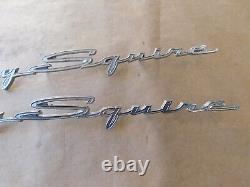 NOS OEM Ford 1963 Galaxie Country Squire Station Wagon Emblems Ornaments Scripts