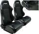 New 1 Pair Black Pvc Leather Racing Seats All Ford