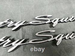 OEM Ford 1966 Country Squire Wagon Rear Panel Script Emblem Pair Nice