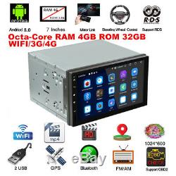 Octa-Core Android 8.0 4GB RAM 7 2DIN Car GPS Navigation Stereo Radio 32G ROM