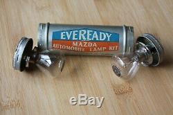 Original 1920 s- 1930s Eveready Vintage Auto lamp Bulb tin box nos ge Ford gm c