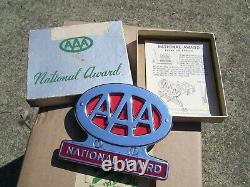 Original 1950s AAA auto vintage scta GM Ford Chevy license plate topper emblem