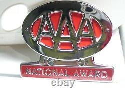Original 1950s AAA nos auto emblem badge vintage scta GM Ford Chevy plate topper