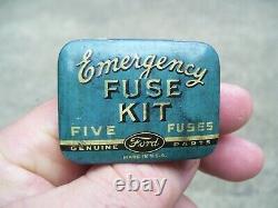 Original Ford motor auto Emergency fuse kit tin tool vintage kit car old part oe