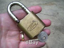 Original Ford motor co. Automobile lock brass key promo accessory tool vintage