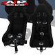 Pair Black Bucket Racing Sport Seats Jdm Red Accent + 2x 5pt Seatbelt Harness