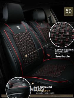 Premium All Season Car Seat Covers Front&Rear PU Leather 5-seat Viscose Cushion