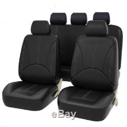 Quality PU Leather Auto Car Seat Cover SUV Seat Cushion Front/Rear Full Set 9PCS
