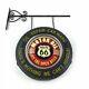 Retro Historic Route 66 Double Sided Light Up Hanging Tire Metal Indoor Outdoor