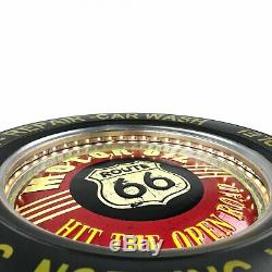 Retro Historic Route 66 Double Sided Light Up Hanging Tire Metal Indoor Outdoor