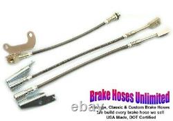 STAINLESS BRAKE HOSE SET Ford Country Squire 1969 1970 Front Disc