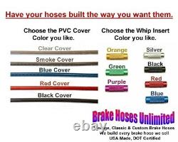 STAINLESS BRAKE HOSE SET Ford Country Squire 1969 1970 Front Disc