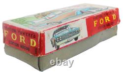 Scarce Japanese Tin Friction 1960's Ford Country Squire Station Wagon with Box