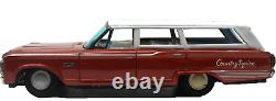 Scarce Japanese Tin Friction 1960's Ford Country Squire Station Wagon with Box