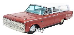 Scarce Japanese Tin Friction 1960's Ford Country Squire Station Wagon with Box