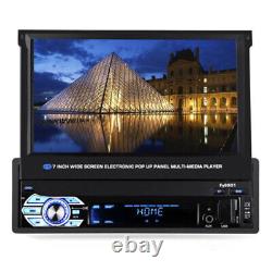 Single DIN 7 Car Player Stereo MP5 HD Flip Out Touch FM Radio USB AUX withCamera