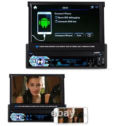 Single DIN 7 Car Player Stereo MP5 HD Flip Out Touch FM Radio USB AUX withCamera