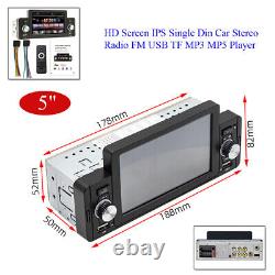 Single Din 5 HD Screen IPS Car Stereo Radio FM AUX TF MP3 MP5 Player Bluetooth