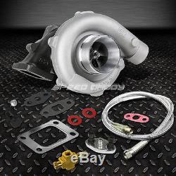 T04e T3/t4 A/r. 63 57 Trim 5-bolt 400+hp Stage III Turbo Charger+oil Feed Line