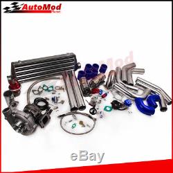 T3 T4 T04E Universal Turbo charger Kit Stage III+Wastegate+Intercooler+Piping