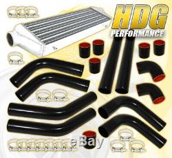 Turbo/Super Charger 2.5 Aluminum Piping Kit + Fmic Front Mount Intercooler Blk