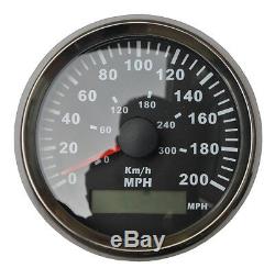 Universal 3-3/8 GPS 200MPH 300KM/H Speedometer Gauge Red LED Backlight For Car