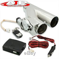 Universal 3 75mm Electric Catback Exhaust Flange Cut Out Piping +Remote Control