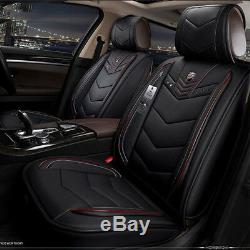 Universal Black Cushioned PU Leather Car Seat Cover Interior Accessories 6.1KG