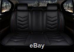 Universal Black Cushioned PU Leather Car Seat Cover Interior Accessories 6.1KG
