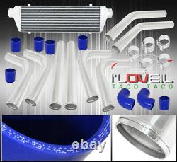 Universal Front Mount Intercooler 2.5 Turbo Polish Aluminum Pipes Piping Kit