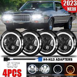 Upgrade FOR Ford Galaxie 500 1962-1974 4pcs 5.75 Round Led Headlights High/Low