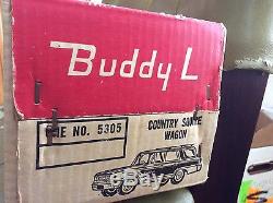 VTG Buddy L Ford Country Squire Station Wagon(Woody) Cream color withOriginal Box