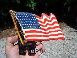 Vintage 40s Flag parade WW2 Auto License plate topper gm ford chevy old rat rod