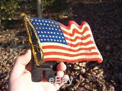Vintage 40s US auto parade US Flag license plate topper gm ford chevy rat rod