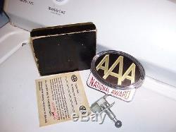 Vintage 50s chrome nos AAA award auto emblem badge gm ford chevy rat rod buick