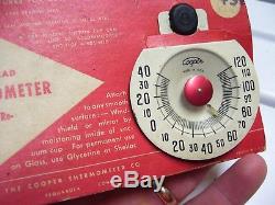 Vintage 50s nos Auto mirror windshield Thermometer gm ford chevy rat rod pontiac