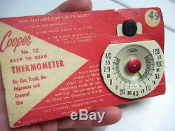 Vintage 50s nos Auto mirror windshield Thermometer gm ford chevy rat rod pontiac