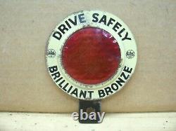 Vintage Brilliant Bronze Gas Oil License Plate Topper Badge Emblem Ford Chevy