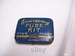 Vintage Ford nos rare antique Emergency Fuse tool kit box can auto promo parts