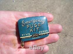 Vintage Ford nos rare antique Emergency Fuse tool kit box can auto promo parts