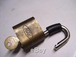 Vintage Ford original padlock brass auto lock best parts tool mercury lincoln