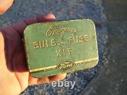 Vintage Original Ford auto Emergency kit Can box bulb fuse accessory tool kit