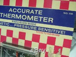 Vintage nos Dash Thermometer auto gage gm pontiac ford chevy rat hot rod porsche
