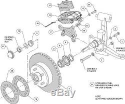 Wilwood Disc Brake Kit, Front, 49-53 Ford, Mercury, 11.28 Rotors, Black Calipers